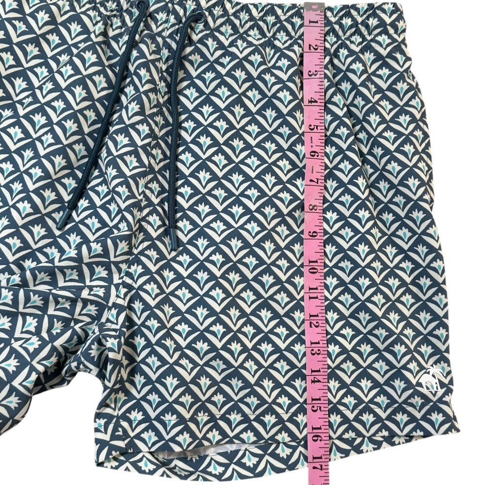 Caribbean Joe Mens Swim Shorts XL Teal Floral Quick Dry UPF 50 5 Inch Inseam - Picture 4 of 9